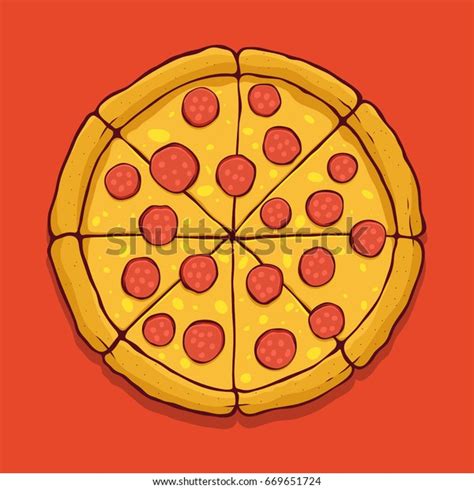 Vector Pepperoni Pizza Stock Vector (Royalty Free) 669651724 | Shutterstock