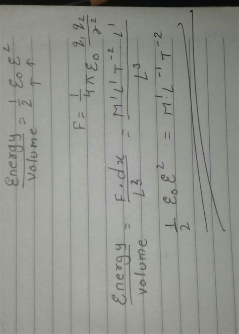 The dimensions of 1/2 epsilon_(0)E^(2) (epsilon_(0)= permittivity of ...