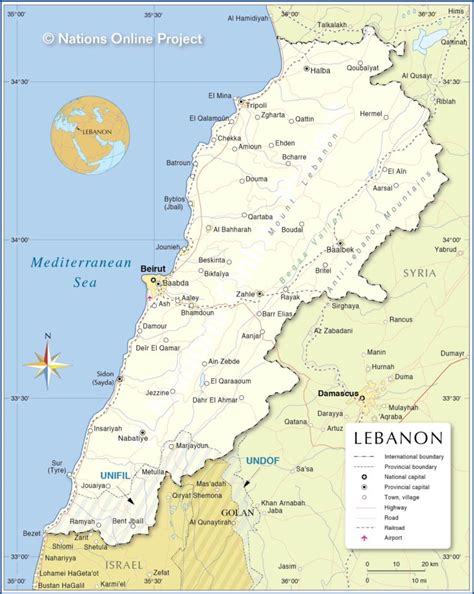 Carte du Liban - Plusieurs cartes du pays du Moyen-Orient