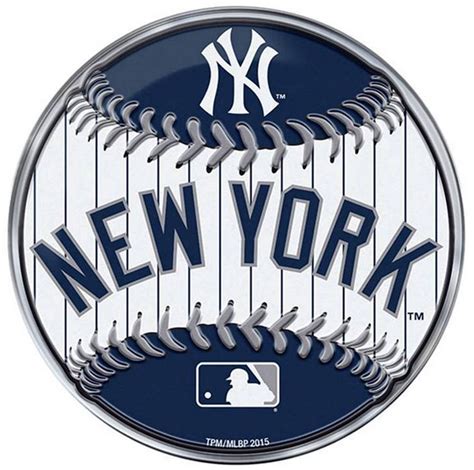 New York Yankees Baseball Premium Aluminum Metal Color Chrome Auto Emblem Decal | eBay