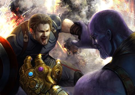 Captain VS Thanos Wallpaper,HD Superheroes Wallpapers,4k Wallpapers,Images,Backgrounds,Photos ...