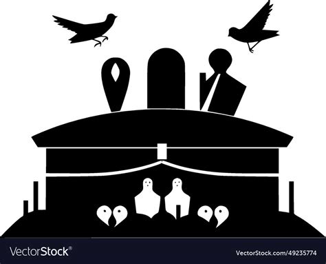 Funeral - black and white Royalty Free Vector Image