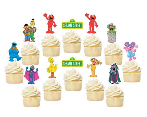 Sesame Street Birthday Cupcake Toppers