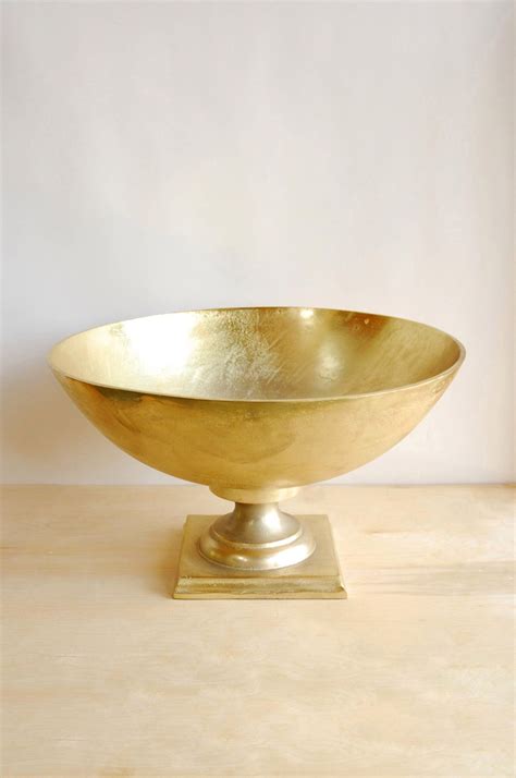 Metal Bowl Round Gold 18" x 9" | Gold bowl, Bowl, Metal bowl