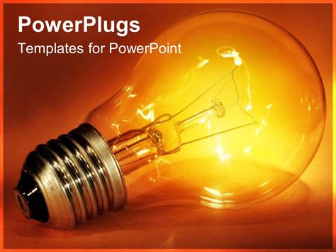 PowerPoint Template: glowing light bulb representing bright idea or ...