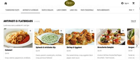 Brio Italian Grille Menu With Prices [Updated July 2024] - TheFoodXP