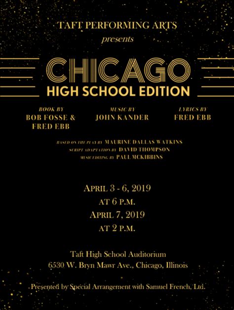 Chicago - High School Edition at Taft High School - Performances April 3, 2019 to April 7, 2019 ...