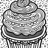 Giant Cupcake With Heart Sprinkles Coloring · Creative Fabrica sketch template