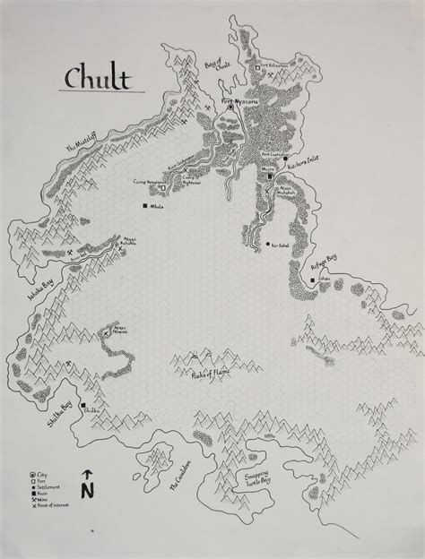 [OC][Art] Hand Drawn Map of Chult - for the people who asked for an ...