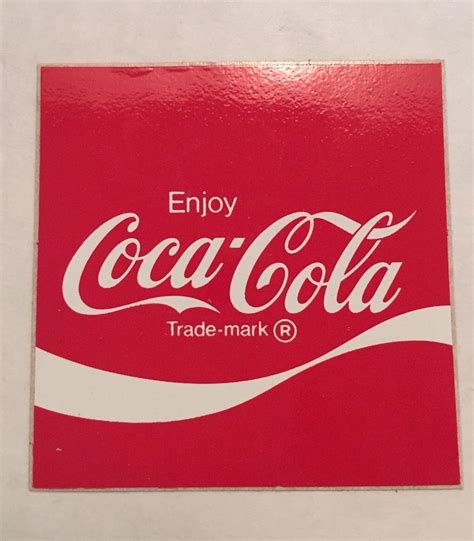 2 Vintage Coca-Cola Advertising Decals Coke Sticker 70s-80s Era Square ...