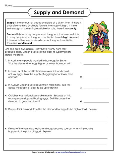 Supply And Demand Worksheet - Zipworksheet.com