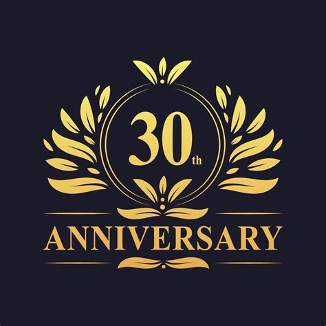 30th Anniversary Design, luxurious golden color 30 years Anniversary logo 2056258 Vector Art at ...