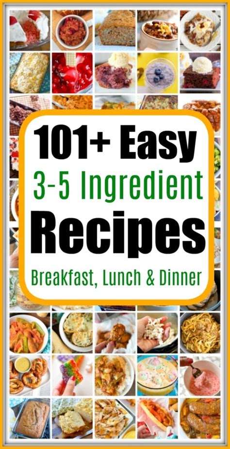 Few ingredient recipes - 3 to 5 Ingredient Recipes - One Pot Meals