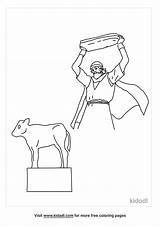 Golden Calf Coloring Bible Moses Kids Pages Crafts Church School  sketch template