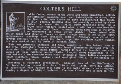 Colter's Hell - Wyoming Historical Markers on Waymarking.com