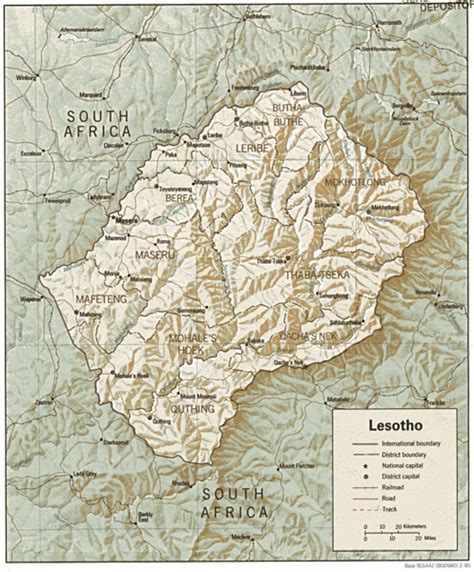 obryadii00: map of lesotho africa