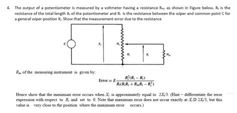 Solved The output of a potentiometer is measured by a | Chegg.com