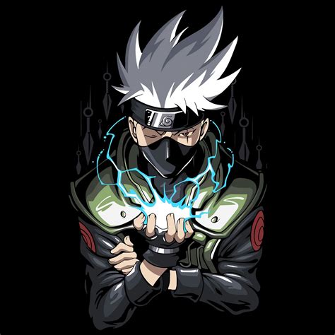 Kakashi Hatake Wallpaper 4K, AMOLED, Naruto, Black background