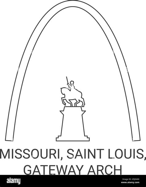 United States, Missouri, Saint Louis, Gateway Arch travel landmark vector illustration Stock ...