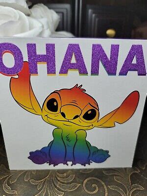 NEW DISNEY STITCH Wall Desk Table Wood OHANA Art Sign Plaque Picture Great Gift $18.99 - PicClick