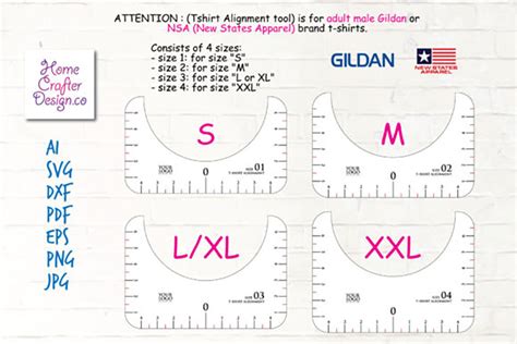 T-Shirt Alignment Tool - 4 Size Variation Free SVG Files - LinkedGo Vinyl