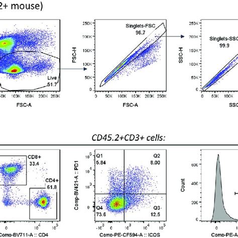 C57BL/6J (CD45.2) mouse splenocytes stained with staining panel A Dot... | Download Scientific ...