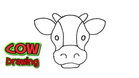 How to draw a Cow face step by step | Cow face sketch | Cow drawing cartoon - YouTube