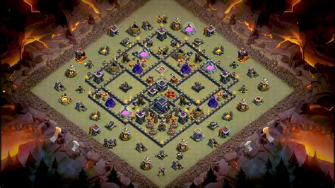 Anti 2 & 3 Star Town Hall 9 War Base Design - Base of Clans