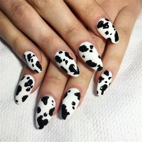 Keshia ♊️ on Instagram: “Cow print for @sholmesy_ 💖 #nails #nailart #gelnailart #acrylicnails # ...