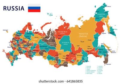 Regions Of Russia Map - Cities And Towns Map