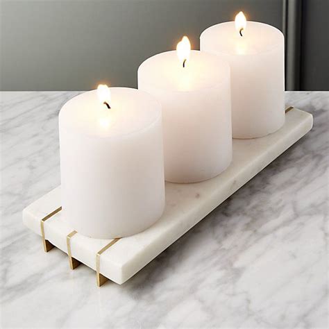 Brass And Marble Candle Plate | CB2 | Candles, Marble candle, Unique ...