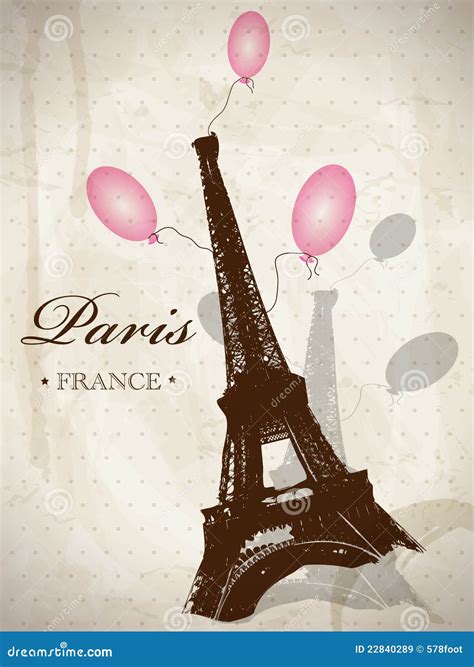 Vintage Paris stock vector. Illustration of cute, card - 22840289