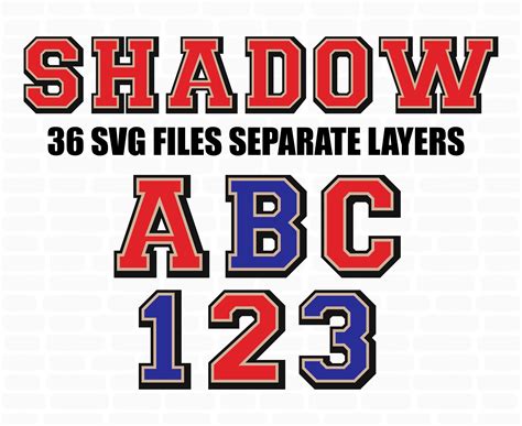 Shadow font svg Shadow fonts for Cricut & Silhouette Baseball | Etsy