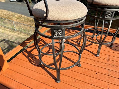 Lot # 15 - Two Nice Wrought Iron Bar Stools - Adam's Northwest Estate ...