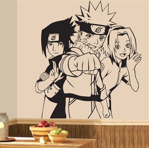 DCTAL Uzumaki Naruto Cartoon Wall Stickers Wall Decors Decal Wall Paper ...