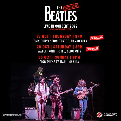 The Bootleg Beatles Cebu and Davao Concert Cancelled