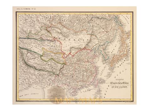 Carte De L' Empire De La Chine Et Du Japon Heck 1842