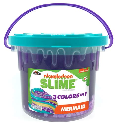 Buy Nickelodeon Slime 3LB Mermaid Premade Slime Bucket – 3 Colors-in-1 ...