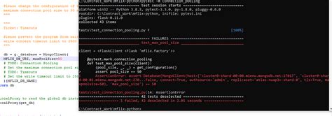 Pytest -m connection_pooling fails - M220P: MongoDB for Python Developers - MongoDB Developer ...