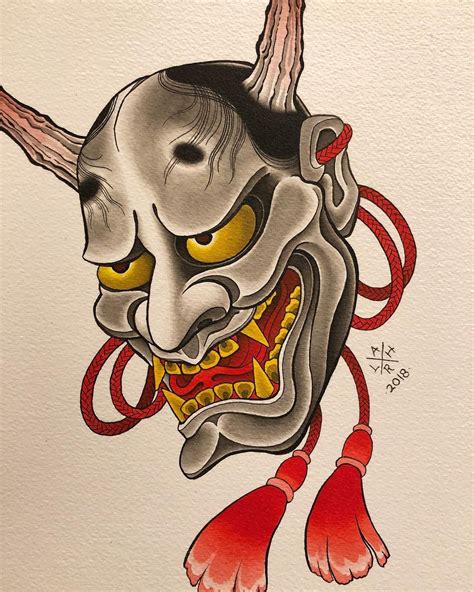 Hannya painting. Available to be tattooed. Maybe a print. Either way ...