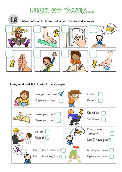 Classroom Language interactive activity for Grades 1-2 | Classroom ...