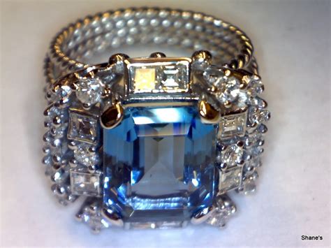 Shane’s Pawn Shop 18K White Gold Aquamarine and Diamond Ring – Shane's Pawn Shop