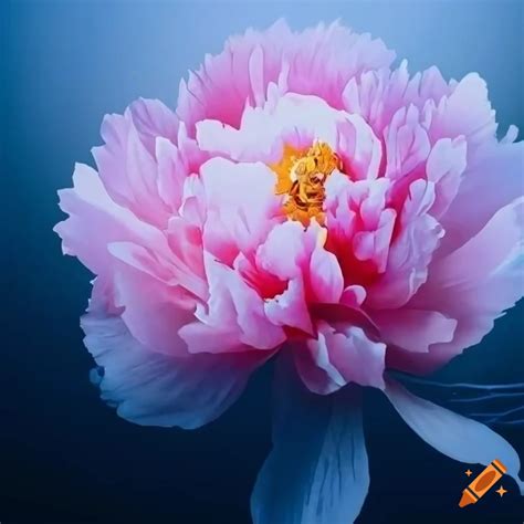 Photorealistic peony on white background