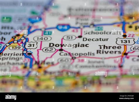 Dowagiac on a map hi-res stock photography and images - Alamy