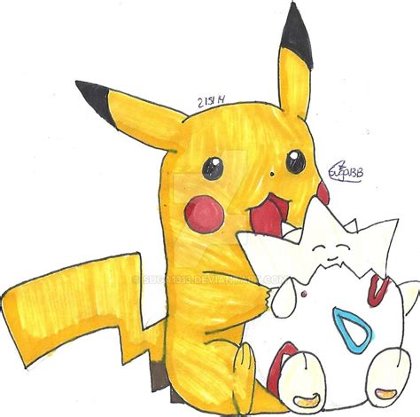 Pikachu and Togepi by Suga1313 on DeviantArt