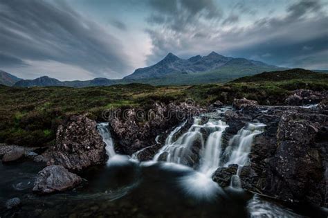 Sligachan Waterfall United Kingdom Stock Photo - Image of mountain ...