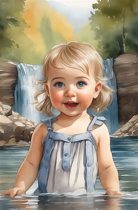 Download Generated By The Ai, Child, Waterfalls. Royalty-Free Stock ...