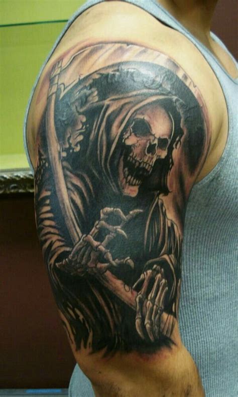 Pin by Beyond Tattoos on Tatoveringsidéer | Reaper tattoo, Grim reaper tattoo, Sleeve tattoos