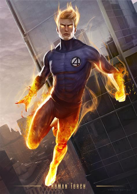 ArtStation - Human Torch (Card #2), Carlos Dattoli | Marvel superhero ...