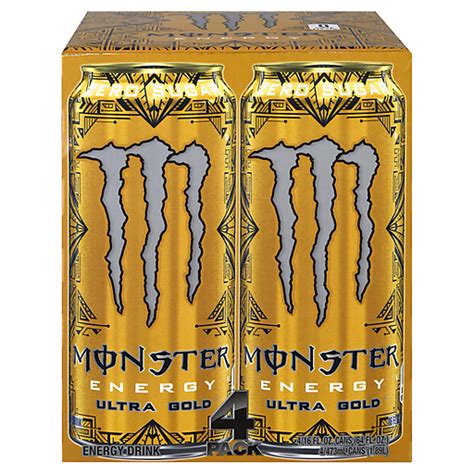 Monster 4 Pack Ultra Gold Energy Drink 4 ea | Shop | Donelan's Supermarkets